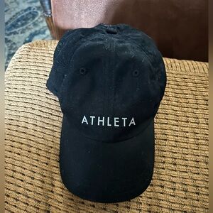 Athleta Relaxed Cap Black Active Baseball Hat Athleisure Adjustable Strap Cotton